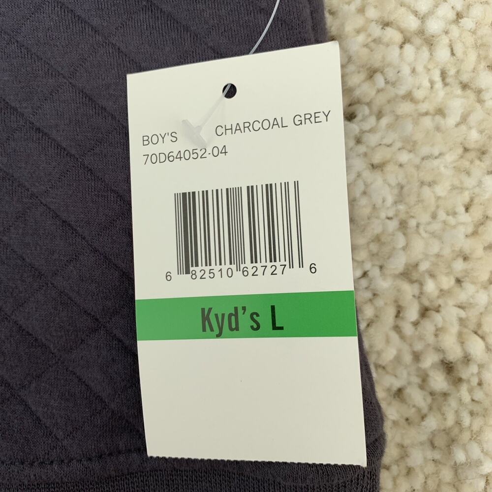 Spyder Pullover Sweatshirt Kids Boys Sz Large Diamond Quilted 1/4 Snap Gray NEW - Picture 4 of 8